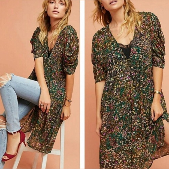 Anthropologie Dresses & Skirts - Anthropologie Akemi + Kin sheer button down multicolor dress size Large
